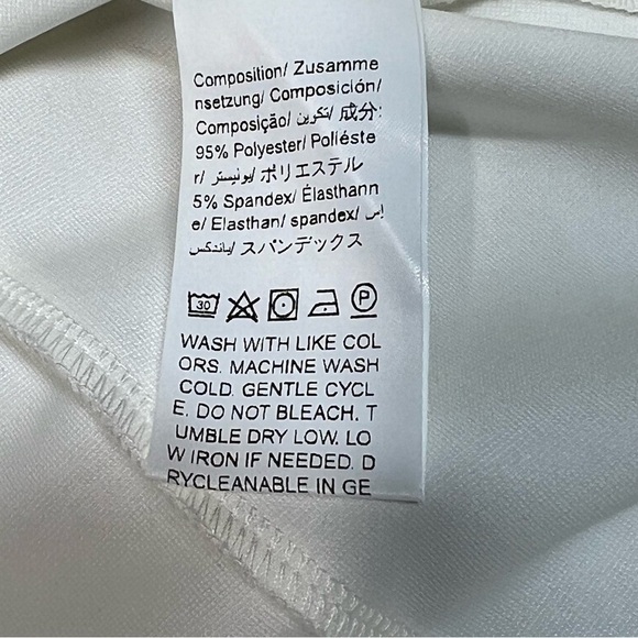 AEL Amy Enjoy Life White Square Neck Short Puff Sleeves Elegant Dress Size L - Picture 16 of 16